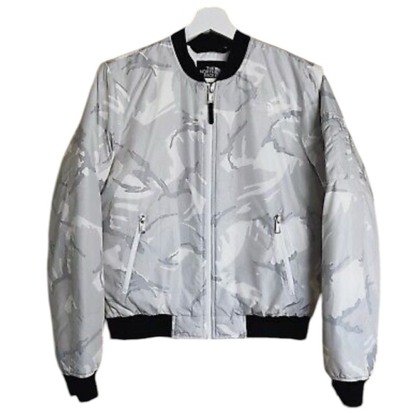 The North Face Camouflage Bomber Jacket White & Gray Women’s M - Picture 1 of 16
